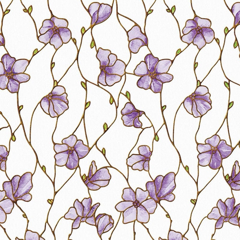 BEAUS TILE UNI Window Film Static Clings Non Adhesive 3D Stained Glass Window Decals UV Protection (Jacaranda, 37.4 x 24.4 Inch) - Image 1